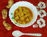 A picture of step 6 of Mukhi Kochu / Taro Root Curry.