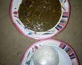 A picture of step 3 of Tuwon shinkafa wit miyar kuka and local chicken.