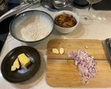 A picture of step 1 of Porcini risotto.