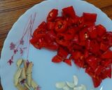 A picture of step 1 of Red chilli pickle.