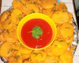 A picture of step 9 of Homemade Potato Bhajias 😋.