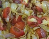 A picture of step 1 of Khoya mater paneer.