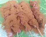 A picture of step 3 of Ram meat suya.