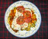 Foto del paso 19 de la receta Tortilla de brócoli con sobre mesa de tomate