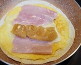 Foto del paso 5 de la receta Tortilla de jamón y queso con membrillo en tortita