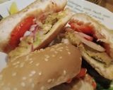 A picture of step 3 of Chicken shami burger.