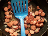 Blessing’s Fried sauté egg & sausages and plantain