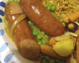 A picture of step 5 of Curry Sausages.