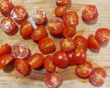 A picture of step 1 of Marinated Tomatoes with Greek Yogurt Sauce.