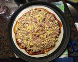 Foto del paso 4 de la receta: Tarta de jamón, queso, champiñones y tomate