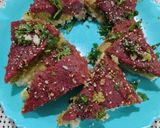 A picture of step 10 of Beetroot Tricolour Steam Dhokla.