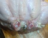 Foto del paso 4 de la receta: Pollo al spiedo en estragón y mostaza, papas, zanahorias asadas