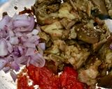 A picture of step 2 of Maharashtrian Lunch Thali of Bhakri, Vangyache Bharit, Phodniche Varan, Gul aani Tup.
