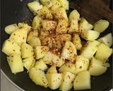 A picture of step 3 of Dahi ke Aloo.
