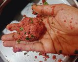 A picture of step 2 of Beetroot Soya cheese cutlets.