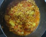 A picture of step 2 of Cabbage masala.