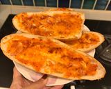 Hình bước làm 7 của món Bạch tuộc và bánh mì nướng sate