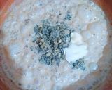A picture of step 6 of Macaroni with Roquefort Sauce, Manchego Cheese Cream, and Mushrooms.