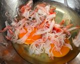 A picture of step 2 of Deep Fried Egg with Crab sticks.