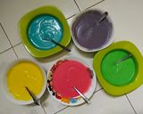 Foto langkah ke 5 dari resep Rainbow Bread Pudding.