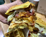 1cup份量，格子鬆餅漢堡的食譜步驟5照片
