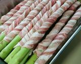 A picture of step 1 of Deep Fried Pork Roll Asparagus.
