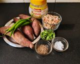 A picture of step 1 of Sweet Potato Peanut.