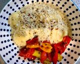 A picture of step 9 of Cacio E Pepe Ravioli in Lemon 🍋 Garlic 🧄 Cream Sauce with Roasted Sweet Peppers 🌶️ ( my Italian C.