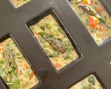 A picture of step 4 of Mini Quiches with Asparagus and Spring Vegetables.