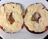 A picture of step 2 of My Toasted Open Bagel with Soft Cheese,Cucumber & Sweet Pepper😍.