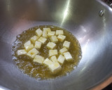 A picture of step 1 of Matar Paneer Curry (without onion and garlic).