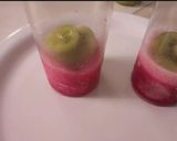 A picture of step 2 of Kiwi Pomegranate mocktail (Layered mocktail).