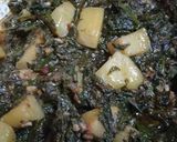 A picture of step 4 of Aloo Palak.