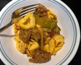 A picture of step 5 of Tortellini with Hot Italian Sausage and Green Beans.