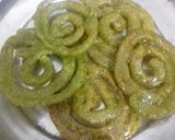 A picture of step 8 of Spinach jalebi with nutty cheese rabdi.