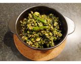 A picture of step 10 of Water Spinach fry with Garlic pods or Rashun diy Kolmi Shaak Bhaja.