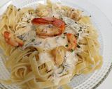 Foto del paso 14 de la receta: Fettuccine con cremoso de cabra con gulas y gambones