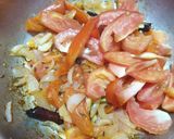 A picture of step 2 of Corn capsicum sabji.