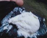 A picture of step 2 of Deep fried yogart cake with pizza red sauce🍝melt in mouth😋.