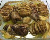 Foto del paso 2 de la receta: Contramuslos y patatas hasselback relllenos de Havarti al brandy