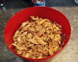 Foto del paso 2 de la receta Tortas de arroz y legumbres con caballa y pimientos en tiras