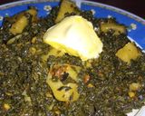 A picture of step 8 of Aloo Palak.