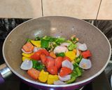 A picture of step 4 of FARFALLE PASTA with VEGGIES.
