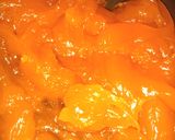 A picture of step 7 of Custard Powder Halwa cake mango flavour.