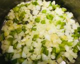 A picture of step 2 of Bok Choy Soup with Chick Peas.