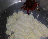 A picture of step 3 of Steamed butterscotch sandesh with strawberry sauce.