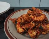 Foto langkah ke 8 dari resep Ayam pedas kemangi (menu diet no gula, minyak, tepung, santan).
