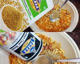 A picture of step 3 of Papad Cone Chatpati bhel puri.