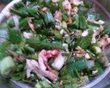 A picture of step 1 of Spring Onion + spring garlic parantha.