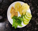 A picture of step 1 of Lemon Cucumber Detox Drink.